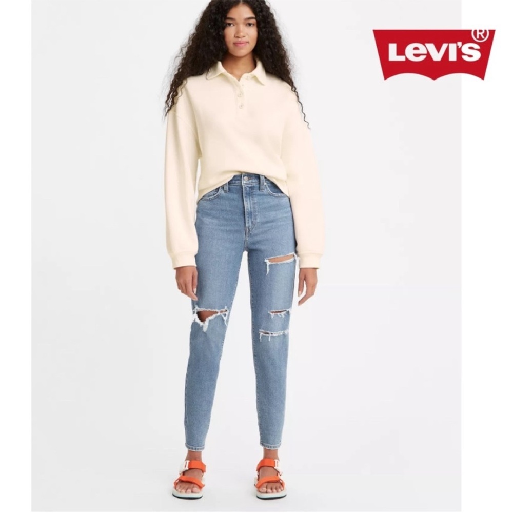 Levi’s SilverTab Mom Jeans W30‎ L27 Distressed High Rise Tapered